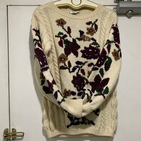 VINTAGE ROUIE FLORAL KNIT WOOL SWEATERS SIZE S - Picture 7 of 10